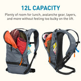 CamelBak Powderhound 12 Snow Hydration Pack Grey/Orange, 70oz