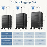 NEWBULIG 20 Inch Carry on Luggage, Lightweight Expandable Rolling Suit Case with TSA Lock, Hard Shell ABS Suitcase with Double Spinner Wheels, Black