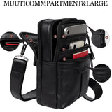 Ariscobull Leather Messenger Bag for Men, Small Leather Sling Shoulder Bag Messenger Pack for Men, Man Purse