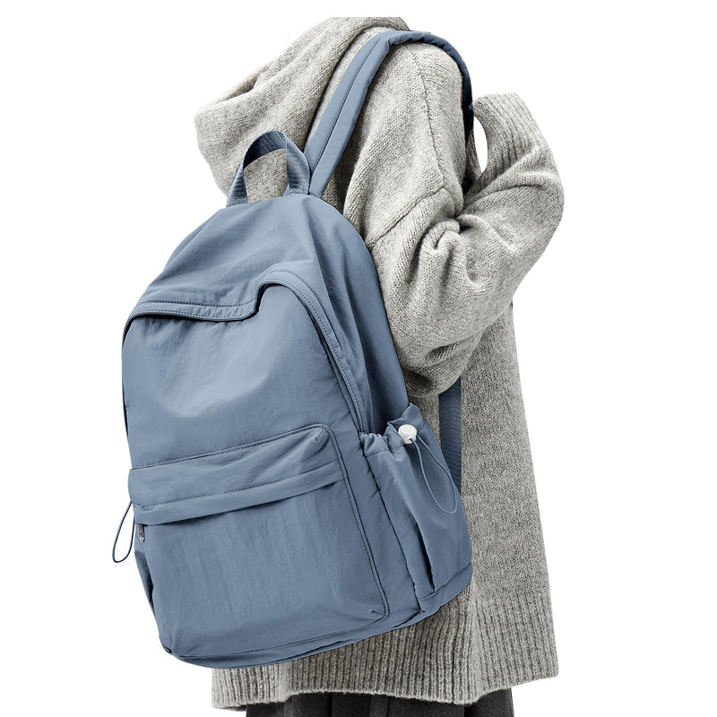 Simple School Backpack For Women Men Aesthetic Medium Backpack Lightweight Casual Daypack College Backpacks Cute Bookbag for Teens Girls Boys Basic Bagpack（Blue）