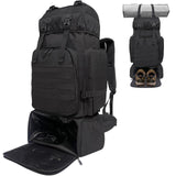 Lizbin Hiking Backpack, 80L Molle Military Tactical Rucksack, Camping Backpack with Shoe Compartment, Lightweight Rucksack for Men, Water Resistant Hiking Daypack Survival Bag Hiking Bag (Black)