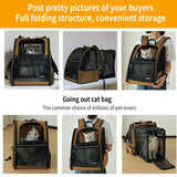 Cat Backpack，Expandable Cat Carrier Backpack, Dog Backpack Carrier and Pet Carrier Backpack, Suitable for Cats, Dogs Kitten or Small Dogs, Travel Friendly Puppy Cats Bag (Brown)