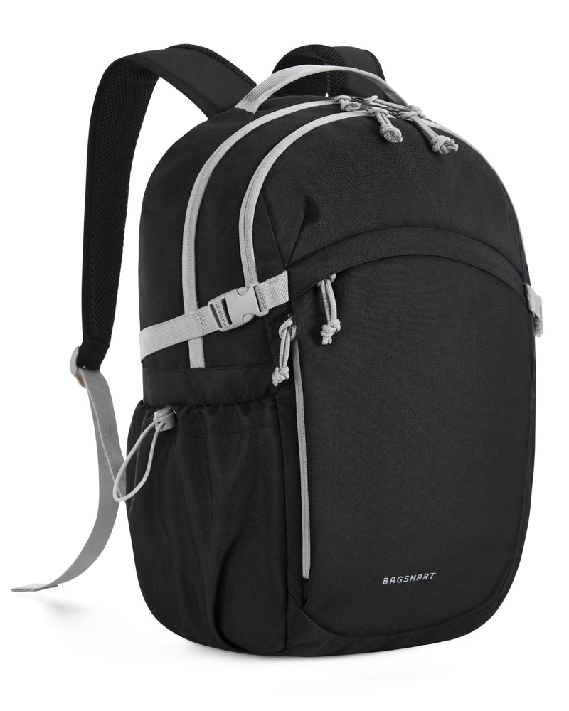 BAGSMART Travel Backpack for Women&Men, Lightweight 15.6" Casual Backpack for College, TSA Carry On Backpack for Airplanes, Black
