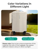 BAGSMART Expandable Carry On Luggage 22x14x9 Airline Approved, 1OO% PC Lightweight Hard Shell Suitcase, 20 Inch Travel Luggage with Spinner Wheels, Waterproof Rolling Suitcase, Biege