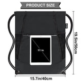 HOLYLUCK Drawstring Backpack Small Gym Bag with Mesh Pockets String Bag Backpack for Men Women, Black