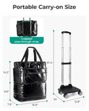 BAGSMART Rolling Duffle Bag with Wheels, Travel Duffel Luggage Bag for Women, Water Repellent Heavy Duty for Travel Camp, Charcoal, Medium, 48L