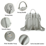 UEIRY Leather Backpack Purses, Anti-theft Genuine Leather Backpack Bags for Women, Large Capcacity Fashion Convertible Shouler Bags for School Travel Daily