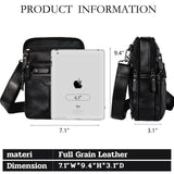 Ariscobull Leather Messenger Bag for Men, Small Leather Sling Shoulder Bag Messenger Pack for Men, Man Purse
