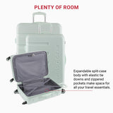 SwissGear 7366 Signature Hardside Expandable Luggage with Spinner Wheels, TSA Lock, Cup-Holder, Clearly Aqua, 3-Piece Set (19/23/27)