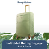 Tommy Bahama 30 Inch Rolling Luggage, Soft Sided Suitcase with Spinner Wheels, Sage