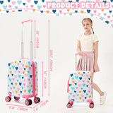 Esteemly Kid's Luggage Set 2 Piece Suitcase Set Hardside Luggage with Spinner Wheels Girls Carry on Toddler Travel Rolling Suitcase with Neck Pillow Airline Approved