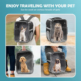 Mrichltm Clear Cat Backpack Carrier Dog and Cats Backpack Bubble, Space Capsule Cat Bag Carrier, Breathable and Suitable Panorama Pet Backpacks for Biking/Traveling/Camping/Walking (Black)