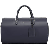 Modoker Women Convertible Leather Garment Bag with Shoulder Strap, PU Leather Garment Duffel Bag Carry on 2 in 1 Hanging Suitcase Suit Travel Bags, Blue