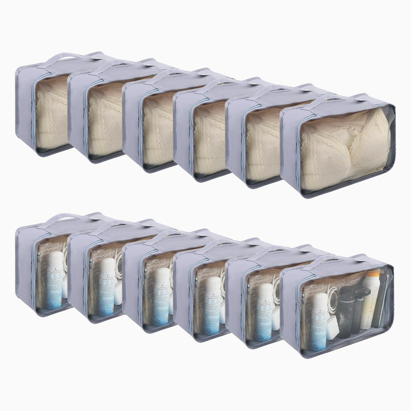 CvoMep 12 Pcs Packing Cubes Luggage Organizers Small Mesh Clothing Underwear Bag Foldable Laundry Bags for Travel Hiking Camping Backpacking