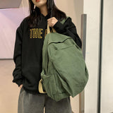 CBDAO Women's canvas bag, men's and women's large capacity leisure backpack, men's and women's travel backpack (Green,One Size)