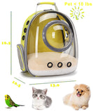 Cat Backpack Carrier, Bubble Backpack for Cat Kitten Small Puppy and Bunny, Space Capsule Bubble Cat Backpack Carrier, Airline Approved Waterproof Yellow Pet Backpack for Small Dog