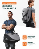 Tolaccea Gym Bag for Men Women, Large Sport Duffel Bags with Shoe Compartment Wet Compartment, Travel Duffel Bag Backpack, Weekender Bags Carry On Backpack for Gym, Travel, Fitness, Workout(Grey, 47L)
