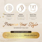 72" Long Dress Bags for Gowns - Wedding Dress Garment Bag for Dresses - Long Garment Bags for Hanging Clothes & Closet Storage - Durable Travel Bag for Women with ID Window