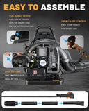 72cc Backpack Leaf Blower, Gas Powered 760 CFM 230 MPH 2 - Stroke Blower with Adjustable Speed, Low Noise, and Ergonomic Design for Lawn, Yard, Garden & Commercial Use