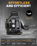 72cc Backpack Leaf Blower, Gas Powered 760 CFM 230 MPH 2 - Stroke Blower with Adjustable Speed, Low Noise, and Ergonomic Design for Lawn, Yard, Garden & Commercial Use