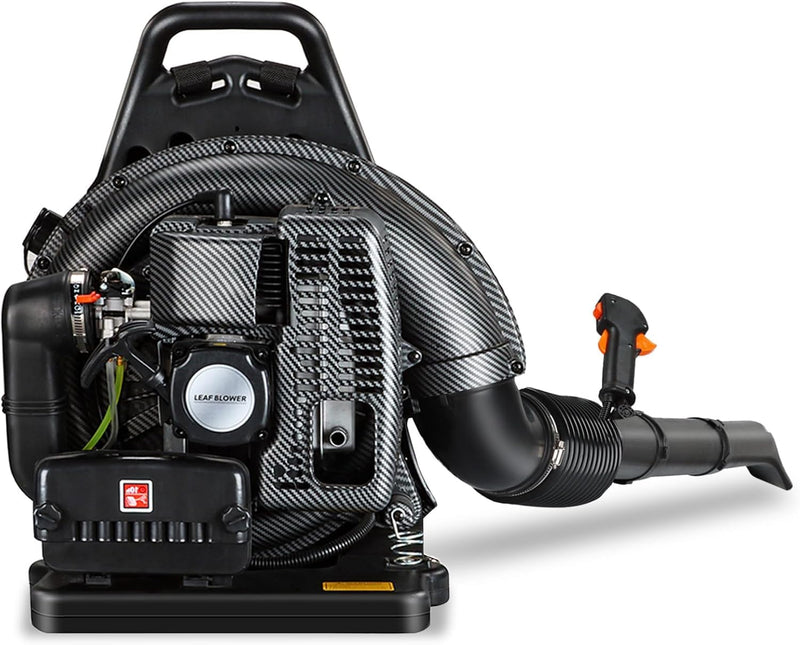 72CC Gas Backpack Leaf Blower, 760 CFM, 230 MPH 2 - Stroke Blower with Adjustable Speed, Low Noise, and Ergonomic Design for Lawn, Yard, Garden & Commercial Use - Black