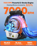75.6CC Gas Backpack Leaf Blowers 847CFM Powerful Gas Blowers 236 MPH Low Vibration 2 - Cycle Ergonomic Harness System for Garden