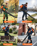 75.6CC Gas Backpack Leaf Blowers 847CFM Powerful Gas Blowers 236 MPH Low Vibration 2 - Cycle Ergonomic Harness System for Garden