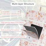 7998 3 Piece Vintage Suitcase Set Women Cute Carry on Luggage with Hat Box Cosmetic Case (pink floral, 26"+20"+12")