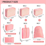 7PCS Packing Cubes for Suitcases, Travel Luggage Organizer Bags, Suitcase Organizer Bags Set for Carry on Luggage Travel Essentials, Pink