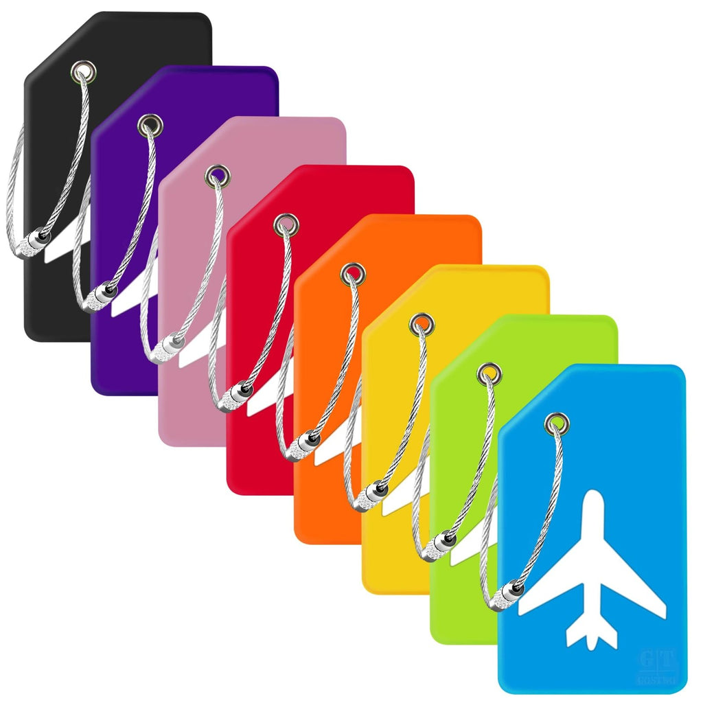 8 Pack Silicone Luggage Tags for Suitcases, TSA Approved, Privacy ...