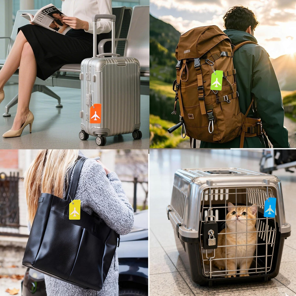 8 Pack Silicone Luggage Tags for Suitcases, TSA Approved, Privacy ...