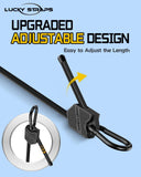 8 Pcs 48 Inch Adjustable Carabiner Bungee Cords with Hooks, Easy to Adjust from 7" to 48", Black Bungee Straps with UV - Resistance & Superior Elasticity for Cargo, Bike, Luggage, Carts, Truck, etc