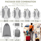 8 Set Compression Packing Cubes for Travel, Compression Bags for Travel Expandable Travel Packing Organizers for Carry on Suitcase Travel Bags Organizer for Luggage (Gray)