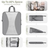 8 Set Compression Packing Cubes for Travel, Compression Bags for Travel Expandable Travel Packing Organizers for Carry on Suitcase Travel Bags Organizer for Luggage (Gray)