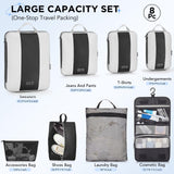 8 Set Compression Packing Cubes for Travel Essentials,Compressible Expandable Packing Cubes for Suitcase,OlarHike Luggage Organizer Bags for Travel,Handy Helper for Organizing Clothes(Black)