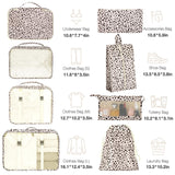 8 Set Packing Cubes for Suitcases, Packing Cube with Shoe, Cosmetics, Clothing, and Accessories Bags Packing Cubes for Travel Luggage Organizer(Leopard)