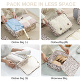 8 Set Packing Cubes for Suitcases, Packing Cube with Shoe, Cosmetics, Clothing, and Accessories Bags Packing Cubes for Travel Luggage Organizer(Leopard)