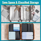 8 Set Packing Cubes for Travel Essentials, Packing Bags, Carrry - On Travel Accessories, Suitcase Organizers with Sturdy Zippers, Luggage Organizer for Airplane, Camping, Road Trip (Grey)