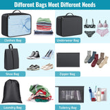 8 Set Packing Cubes for Travel Essentials, Packing Bags, Carrry - On Travel Accessories, Suitcase Organizers with Sturdy Zippers, Luggage Organizer for Airplane, Camping, Road Trip (Grey)