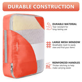 8 Set Packing Cubes for Travel, Gifts for Women Mom,Anti - Tearing Suitcase Organizer for Luggage with Shoe & Hanging Toiletry Bag,OlarHike Vacation Essentials & Accessories for Cruise Ship,Orange