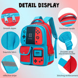 dwgweg Backpack for Boys Bookbag Video Game Bookbag stylish kids travel backpack for boys 6-18, Kids Junior High School Primary School Back pack (Red-blue)