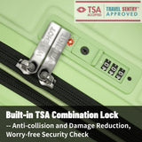 WireHot 5-Piece Lightweight Luggage with Backpack Sets, ABS+PC Hard Shell Suitcase with TSA Lock & YKK Zipper (Avocado Green, 20in/24in/28in/BP/TB)