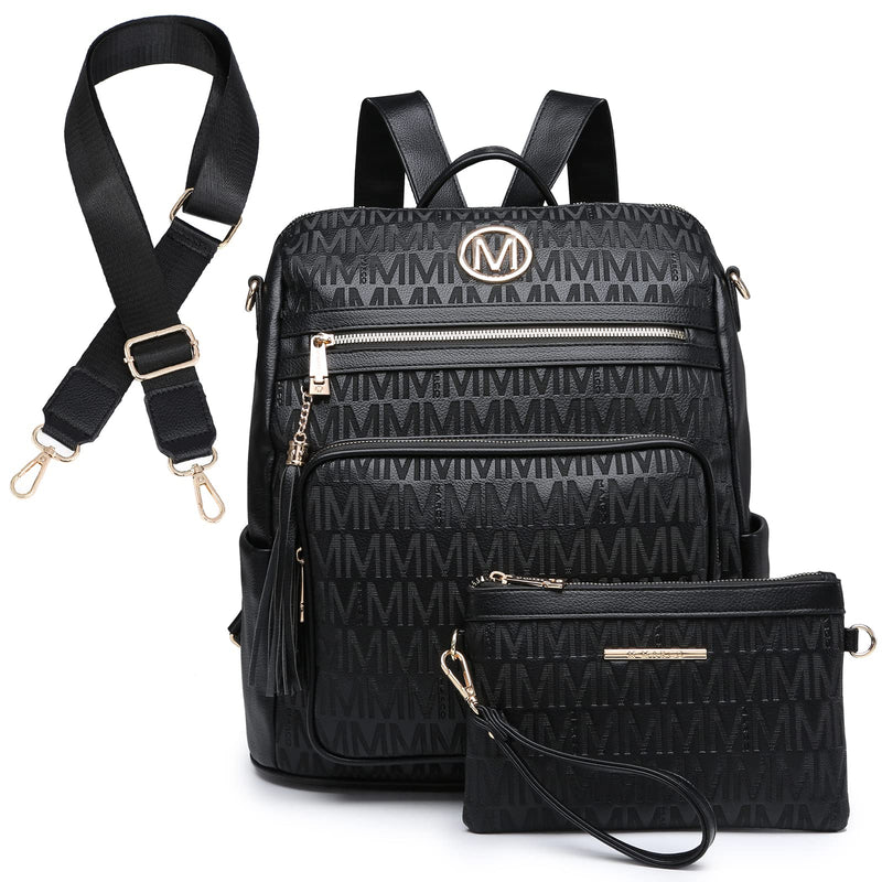 MKP COLLECTION Women Fashion Backpack Purse Convertible Large Rucksack Versatile Travel Shoulder Bags Handbag Set with Tassel