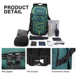 MOUNTAINTOP Hiking Backpack,25L Camping Backpack, Men Women Hiking Daypack Lightweight Travel Backpack for Climbing(Deep Green)