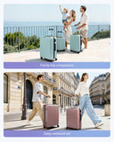 LIGHT FLIGHT Luggage Sets, Durable Hard Shell 3 Piece Set Suitcase with Spinner Wheels, Hardside Lightweight Luggage set with TSA Lock, Large Travel Luggage Set (20" 24" 28"), Rouge Dust