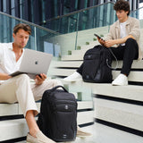Swissdigital Design Men's Laptop Backpack for College and Business Travel with Integrated USB Charging Port and RFID Protection Fits Laptops up to 15.6 Inch, Black | SD1695-01
