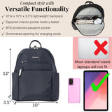Baggallini Securtex® Anti-theft Vacation Travel Backpack 10x13 Slash-Resistant Nylon Daypack w/RFID, French Navy