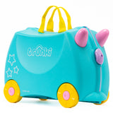 Trunki Ride-On Kids Suitcase | Tow-Along Toddler Luggage | Carry-On Cute Bag with Wheels | Kids Luggage and Airplane Travel Essentials: Una Unicorn Turquoise