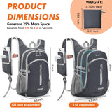 Seektop Expandable Small Hiking Backpack 12L-15L Lightweight Packable Waterproof Daypack with Phone Pocket for Women Men