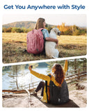 BAGSMART Carry On Travel Backpack, 17 Inch Large Travel backpack Carry On Flight Approved, Anti-theft Personal Item Backpack Travel Bag With Shoe Bag, 30L Water Resistant Casual Daypack, Beige